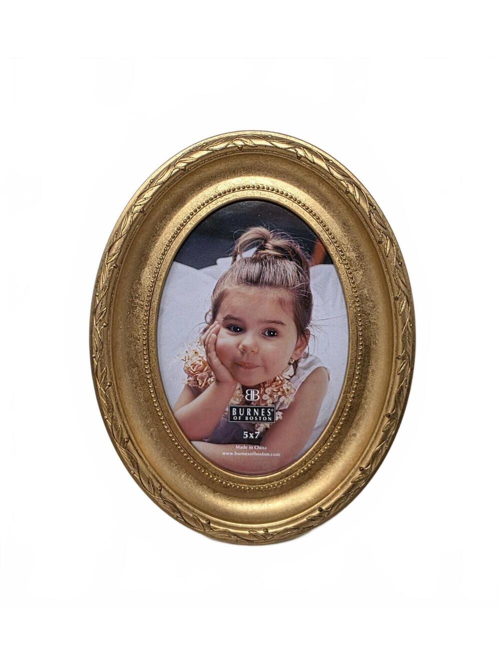 Vintage Burnes of Boston Gold Oval 5x7 Picture Frame 2001
